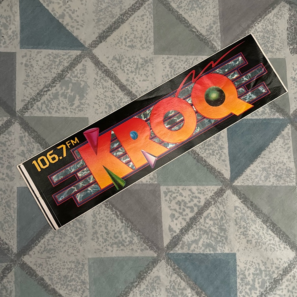 VINTAGE 1980’s KROQ 106.7 Bumper Sticker